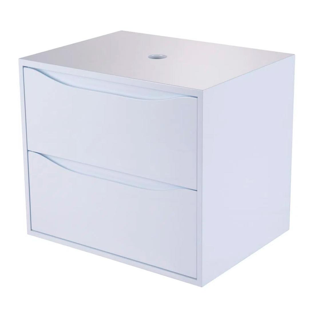 Mueble de Baño Estonia Blanco en poliuretano con tapa 60×46 cm. Poceta centro