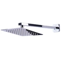 Regadera Kuadrata Cuadrada Plana Metálica Sin Brazo 20 cm