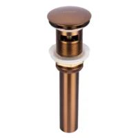 161407-1200-1200 Desague De Push Metalico Con Rebose De 40cm Rosa Mate