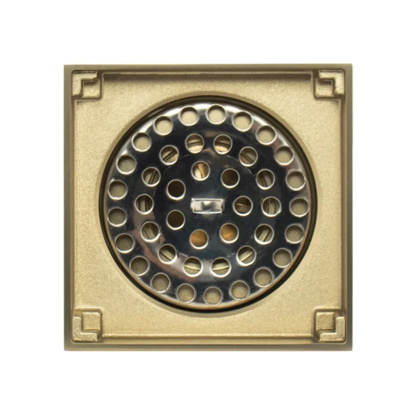 Rejilla Piso Cuadrada Box Oro Mate 10x10