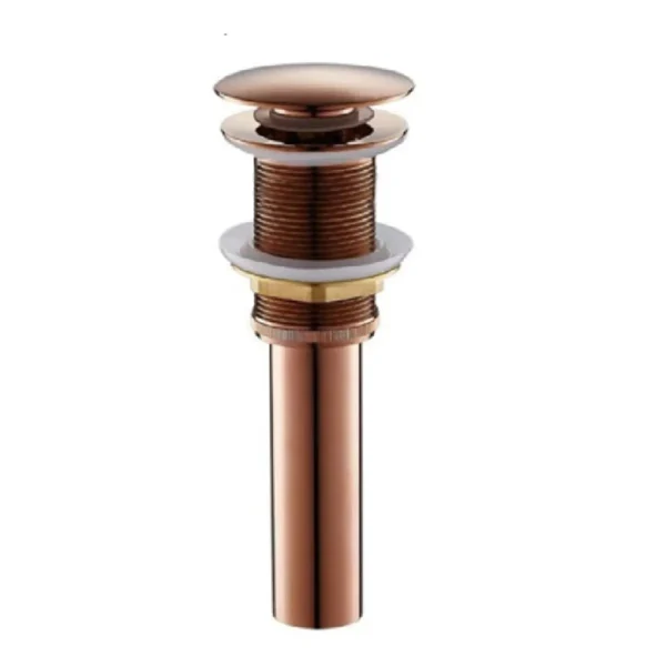 166612-1200-1200 Desagüe De Push Metálico Sin Rebose Rosa Brillante
