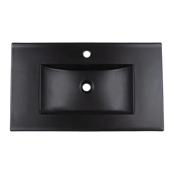 166627-1200-1200 Lavamanos En Porcelana De Sobreponer Tivoli Black Mate 81x46.5x19 cm