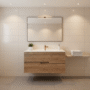 Mueble Madecor Amaro Roble Claro Con Placa Lavamanos Poceta Centro 90 x 45.5 cm