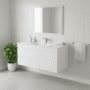167441-1200-1200 Mueble Poliuretano Maui Blanco Con Placa Lavamanos Poceta Centro 120 x 46 cm