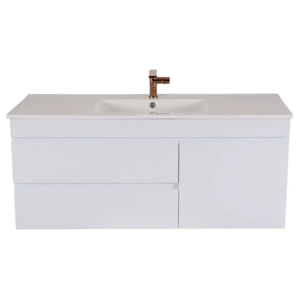 167443-1200-1200 Mueble Poliuretano Maui Blanco Con Placa Lavamanos Poceta Centro 120 x 46 cm