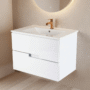 Mueble Poliuretano Amaro Blanco Placa Lavamanos Poceta Centro 90 x 45.5 cm