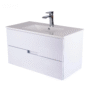 Mueble Poliuretano Amaro Blanco Placa Lavamanos Poceta Centro 90 x 45.5 cm