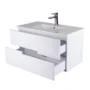 Mueble Poliuretano Amaro Blanco Placa Lavamanos Poceta Centro 90 x 45.5 cm