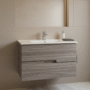 Mueble Madecor Amaro Gris Con Placa Lavamanos Poceta Centro 70 x 46 cm