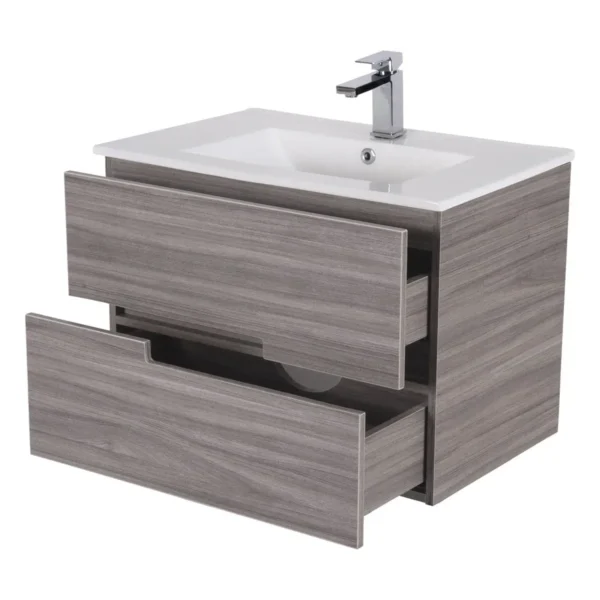 Mueble Madecor Amaro Gris Con Placa Lavamanos Poceta Centro 70 x 46 cm