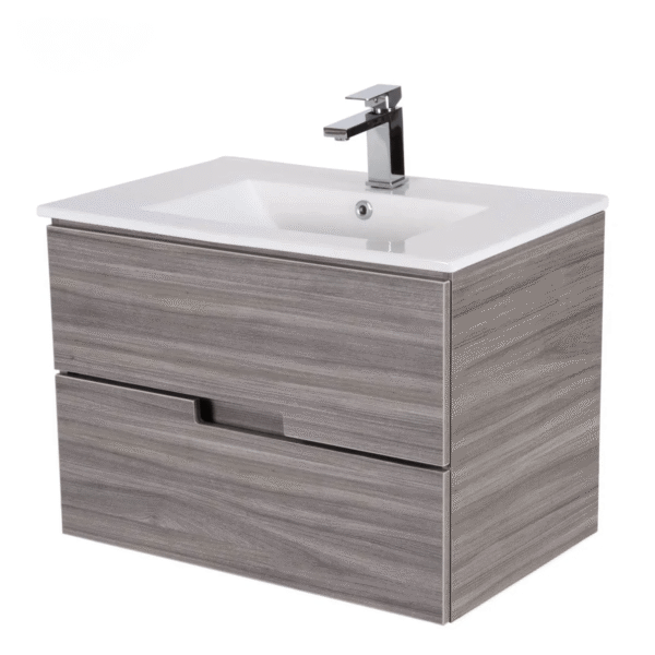 Mueble Madecor Amaro Gris Con Placa Lavamanos Poceta Centro 70 x 46 cm