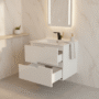 167507-1200-1200 Mueble Poliuretano Amaro Blanco Con Placa Lavamanos Poceta Centro 60 x 45 cm