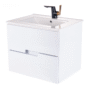 167508-1200-1200 Mueble Poliuretano Amaro Blanco Con Placa Lavamanos Poceta Centro 60 x 45 cm