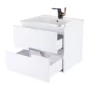 167509-1200-1200 Mueble Poliuretano Amaro Blanco Con Placa Lavamanos Poceta Centro 60 x 45 cm