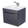 Mueble Poliuretano Ario Negro Con Placa Lavamanos Poceta Centro 60 x 45 cm