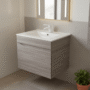 Mueble Madecor Ario Gris Con Placa Lavamanos Poceta Centro 60 x 45 cm