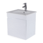 Mueble Poliuretano Oregon Blanco Con Placa Lavamanos Poceta Centro 50 x 40 cm