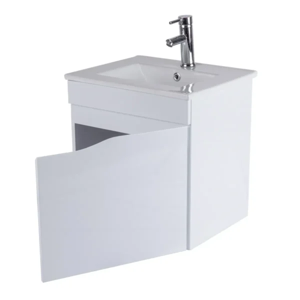 Mueble Poliuretano Oregon Blanco Con Placa Lavamanos Poceta Centro 50 x 40 cm