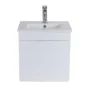 Mueble Poliuretano Oregon Blanco Con Placa Lavamanos Poceta Centro 50 x 40 cm