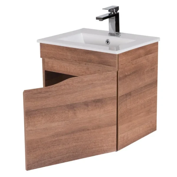 Mueble Madecor Oregon Roble Claro Con Placa Lavamanos Poceta Centro 50 x 39 cm