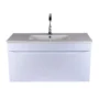 167588-1200-1200 Mueble Poliuretano Ario Blanco Con Placa Lavamanos Poceta Centro 100 x 46 cm