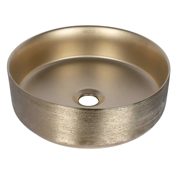 Lavamanos Galileo Gold Tipo Vessel En Porcelana 36.5x36.5x12.5 cm