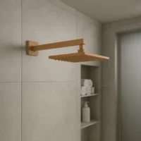 Kit De Regadera 20cm+brazo Pared 40cm Rosa Brillo