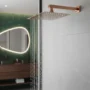 Kit De Regadera 20cm+brazo Pared 40cm Rosa Brillo