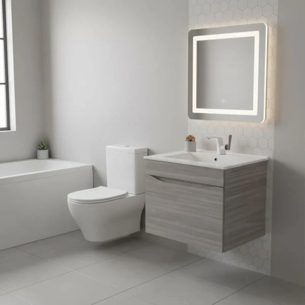 169559-1200-1200 Mueble Madecor Ario Gris Con Placa Lavamanos Poceta Centro 60 x 45 cm