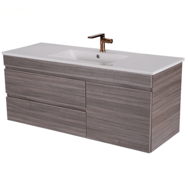 169567-1200-1200 Mueble Madecor Maui Gris Con Placa Lavamanos 120 x 46 cm
