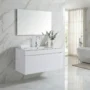 169578-1200-1200 Mueble Poliuretano Ario Blanco Con Placa Lavamanos Poceta Centro 100 x 46 cm