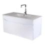 169579-1200-1200 Mueble Poliuretano Ario Blanco Con Placa Lavamanos Poceta Centro 100 x 46 cm