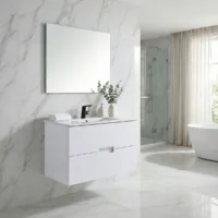 Mueble Poliuretano Amaro Blanco Con Placa Lavamanos Poceta Centro 60 x 45 cm