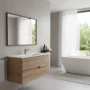 Mueble Madecor Amaro Roble Claro Con Placa Lavamanos Poceta Centro 90 x 45.5 cm