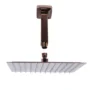 169758-1200-1200 Kit De Regadera Cuadrada 30cm+brazo a Techo 12cm Rosa Brillante