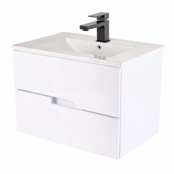 Mueble Poliuretano Amaro Blanco Con Placa Lavamanos Poceta Centro 70 x 46 cm