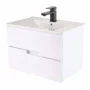 Mueble Poliuretano Amaro Blanco Con Placa Lavamanos Poceta Centro 70 x 46 cm