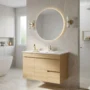 Mueble Madecor Vicenso Fresno Con Placa Lavamanos Poceta Centro 80 x 45 cm