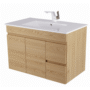 Mueble Madecor Vicenso Fresno Con Placa Lavamanos Poceta Centro 80 x 45 cm