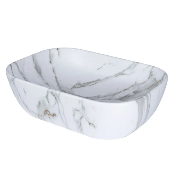 170551-1200-1200 Lavamanos Roma Blanco Tipo Vessel En Porcelana 45.5x32.5x13.5 cm