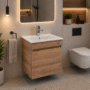 170822-1200-1200 Mueble Madecor Trend Roble Claro Con Placa Lavamanos Poceta Centro 40.5 x 40.5 cm