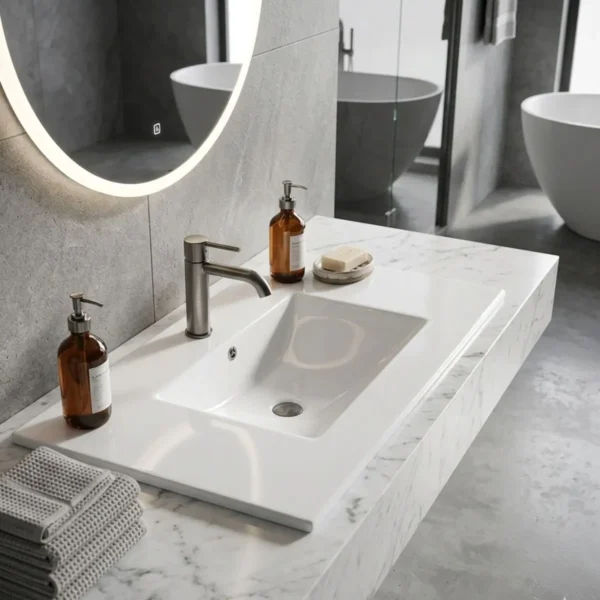 170872-1200-1200 Lavamanos En Porcelana De Sobreponer Tivoli Blanco 91X46.5X17.5 cm