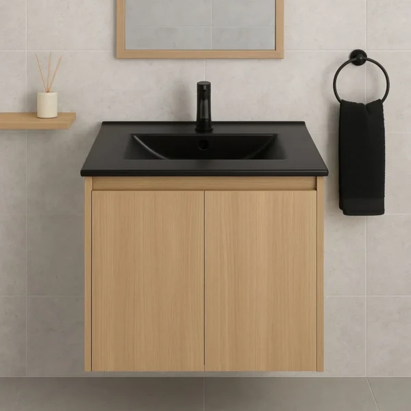 170894-1200-1200 Lavamanos En Porcelana De Sobreponer Tivoli Black Mate 71x46.5x19 cm