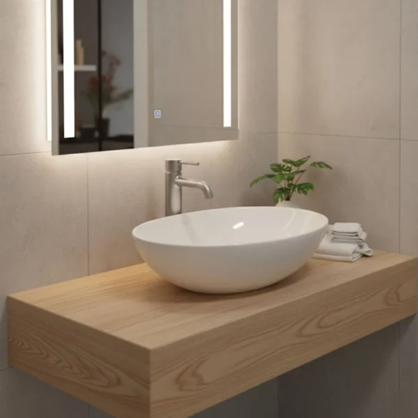 Lavamanos Vessel Round Blanco 40x40x15 cm