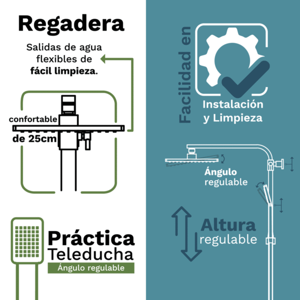 171273-1200-1200 Ducha Expuesta Hopper Niquel
