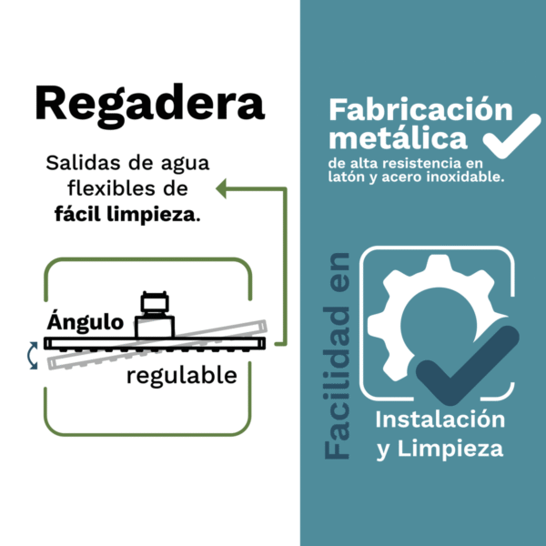 Kit De Regadera 20cm+brazo Pared 40cm Rosa Brillo