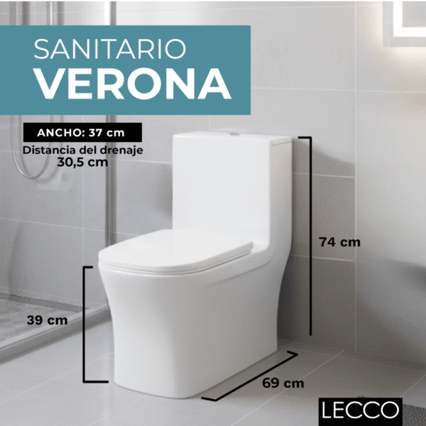 Sanitario Verona Bl Descarga 1000 Gramos C/anillo Cera