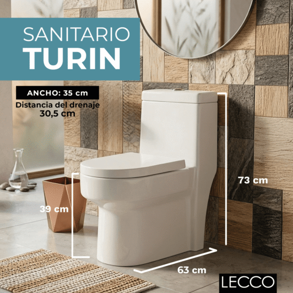 Sanitario Turin Bl Descarga 800 Gramos C/anillo Cera