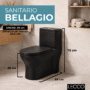 Sanitario One-piece Bellagio Negro Mate Descarga 1000 Gramos Con Anillo De Cera Conex 1/2