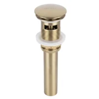 172255-1200-1200 Desagüe De Push Metalico Con Rebose De 40cm Oro Mate